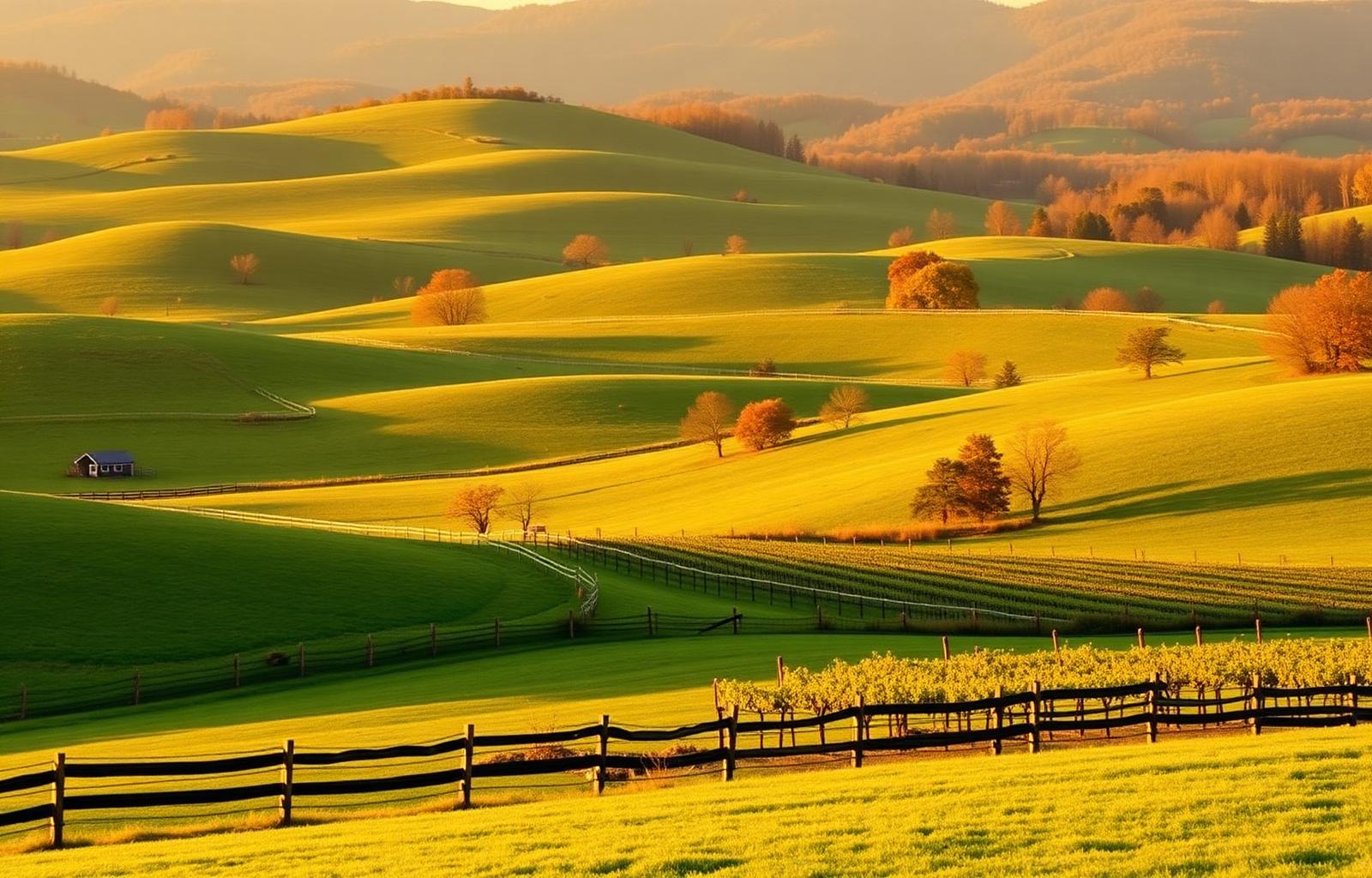 Rolling Piedmont Virginia farmland and horse country for sale